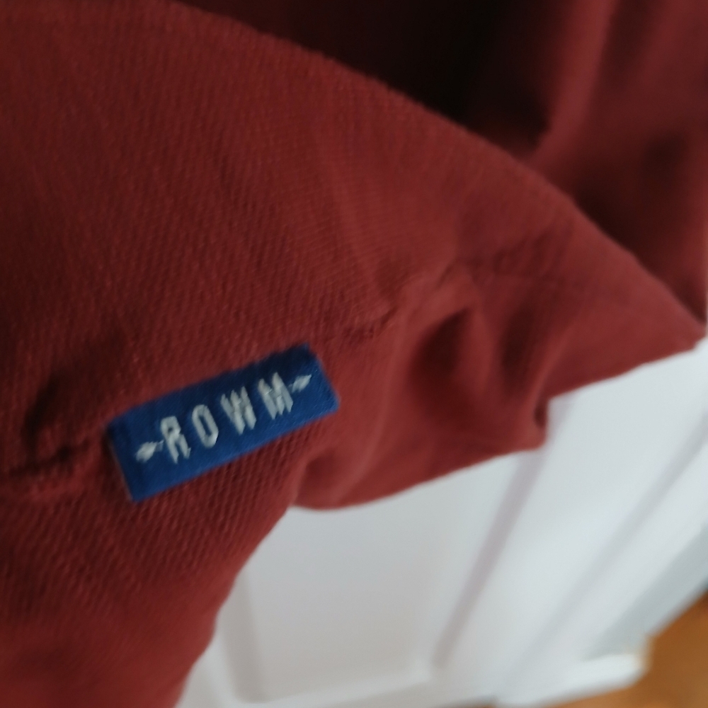 Men's Maroon ROWN Polo Shirt Preppy Streetwear Organic Cotton XL Basic Casual - Picture 3 of 7